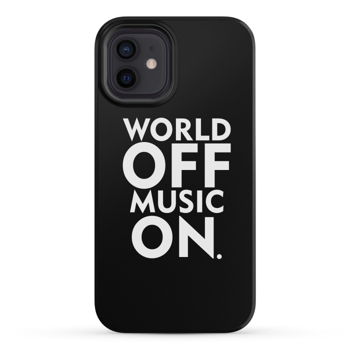 iPhone 12 mini StrongFit World Off Music On by Dhruv Narelia