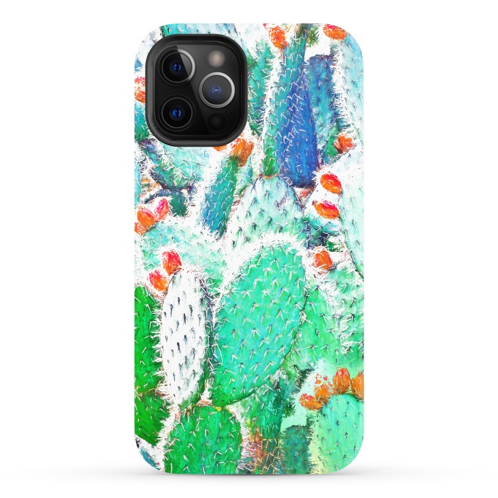 iPhone 12 Pro StrongFit Painted Cactus by Uma Prabhakar Gokhale