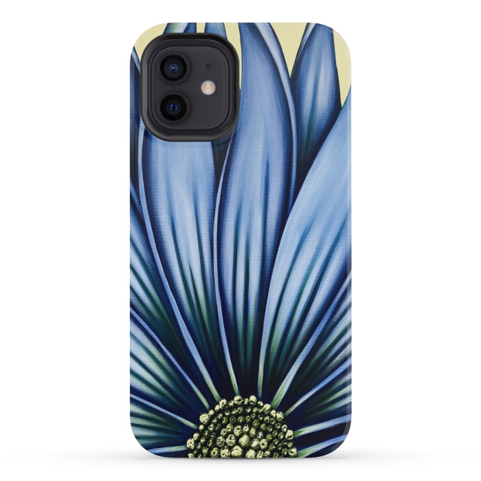 iPhone 12 mini StrongFit Blue Daisy by Denise Cassidy Wood