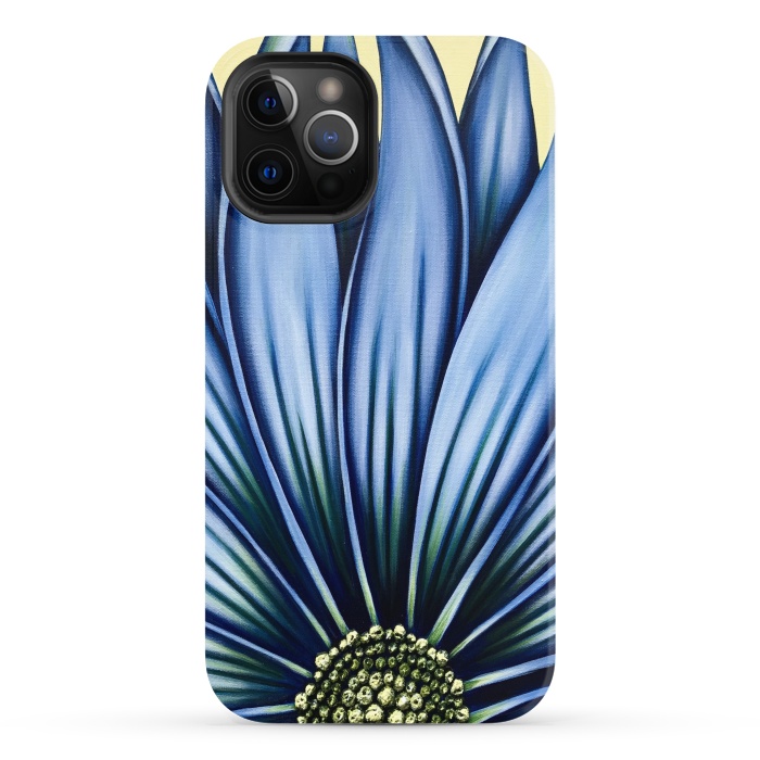 iPhone 12 Pro StrongFit Blue Daisy by Denise Cassidy Wood