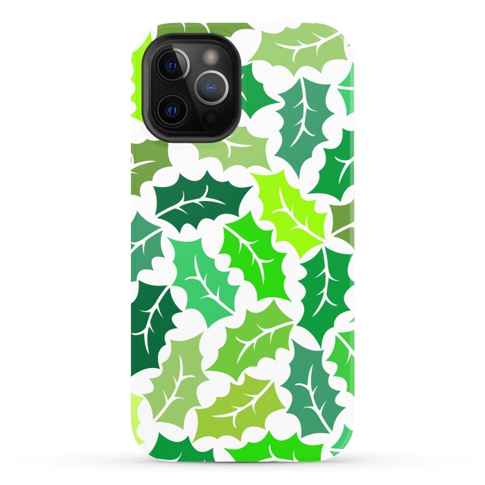 iPhone 12 Pro StrongFit Green Leaves Pattern by Dhruv Narelia