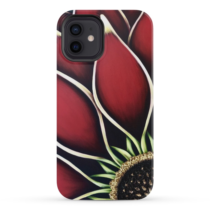 iPhone 12 mini StrongFit Red Dahlia by Denise Cassidy Wood