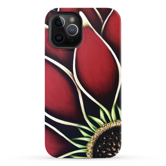 iPhone 12 Pro StrongFit Red Dahlia by Denise Cassidy Wood