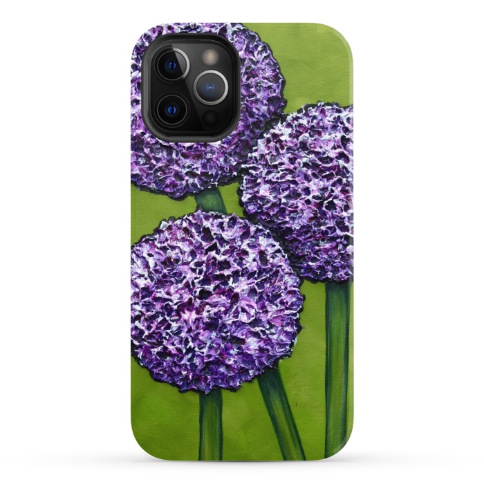 iPhone 12 Pro StrongFit Purple Allium by Denise Cassidy Wood