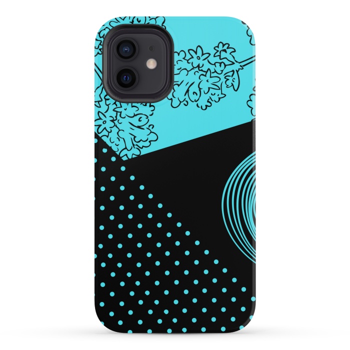 iPhone 12 StrongFit blue floral pattern by MALLIKA