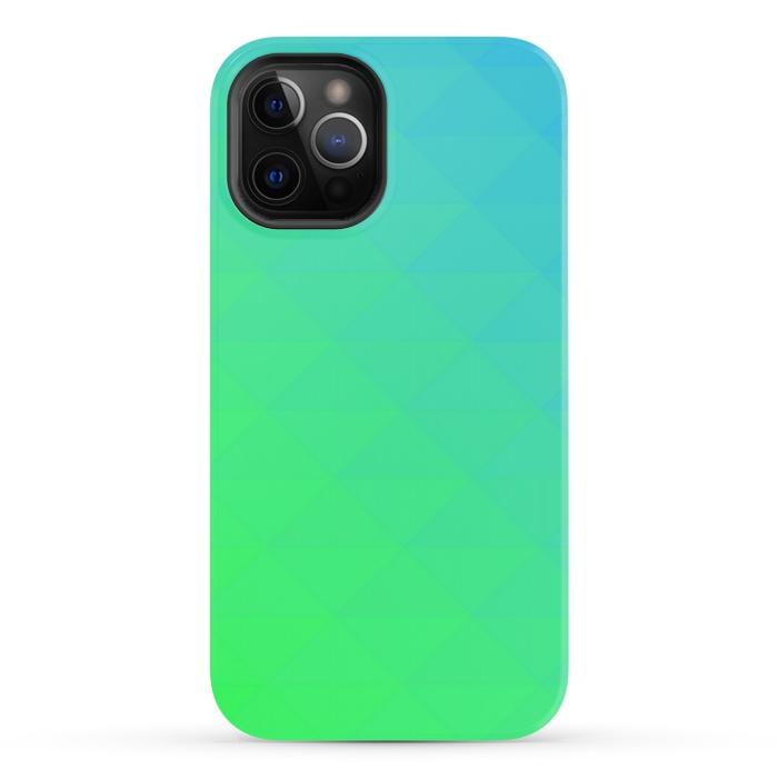 iPhone 12 Pro StrongFit blue green triangle pattern by MALLIKA