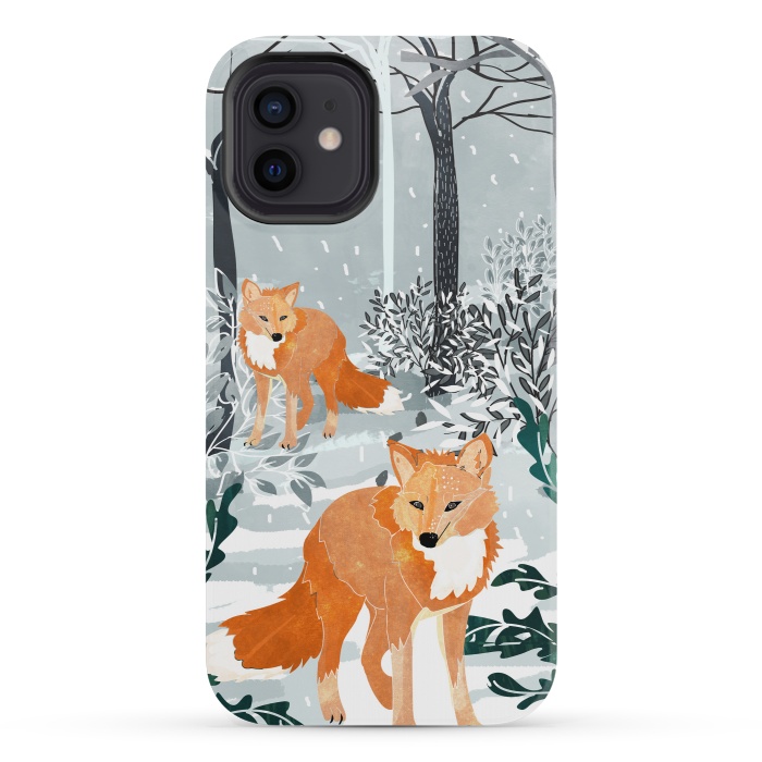 iPhone 12 mini StrongFit Fox Snow Walk by Uma Prabhakar Gokhale