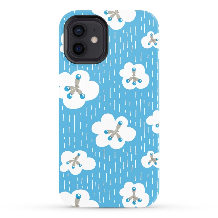 iPhone 12 StrongFit Clouds And Methane Molecules Blue Chemistry Geek by Boriana Giormova