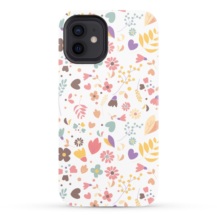iPhone 12 StrongFit Bohemian Floral White by Jelena Obradovic