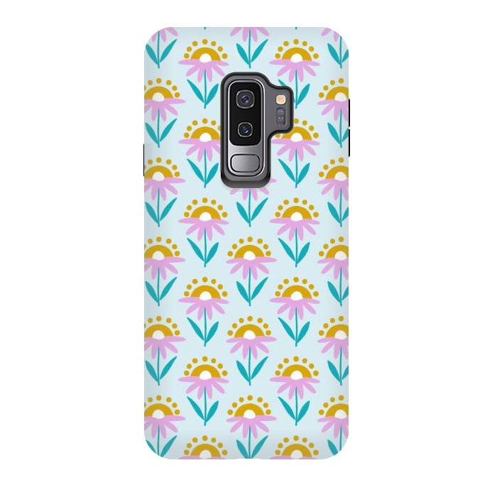 Galaxy S9 plus StrongFit Sunrise Flowers by Tishya Oedit