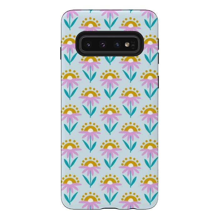Galaxy S10 StrongFit Sunrise Flowers by Tishya Oedit