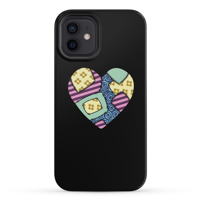 iPhone 12 mini StrongFit Patchwork heart by Laura Nagel