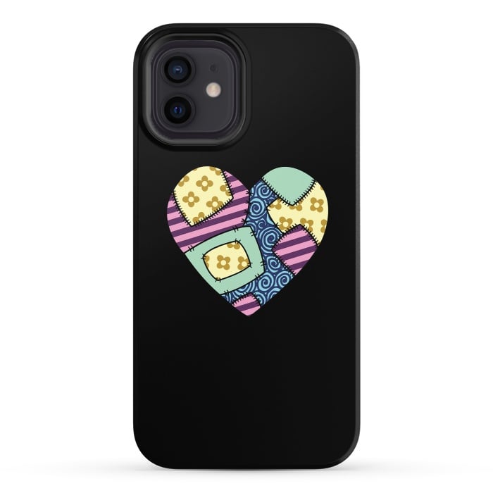 iPhone 12 StrongFit Patchwork heart by Laura Nagel