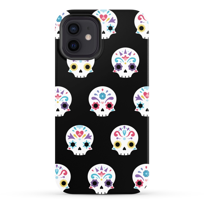 iPhone 12 StrongFit Cute sugar skull  by Laura Nagel