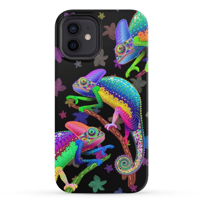 iPhone 12 mini StrongFit Chameleon Fantasy Rainbow Colors by BluedarkArt