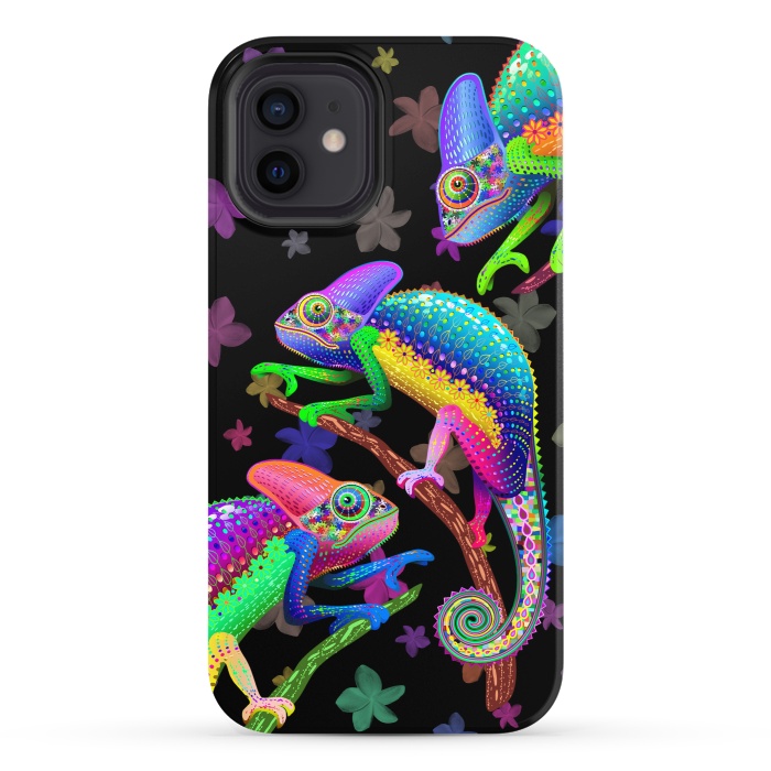 iPhone 12 StrongFit Chameleon Fantasy Rainbow Colors by BluedarkArt