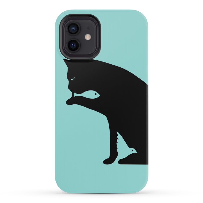 iPhone 12 mini StrongFit Cat and food by Coffee Man