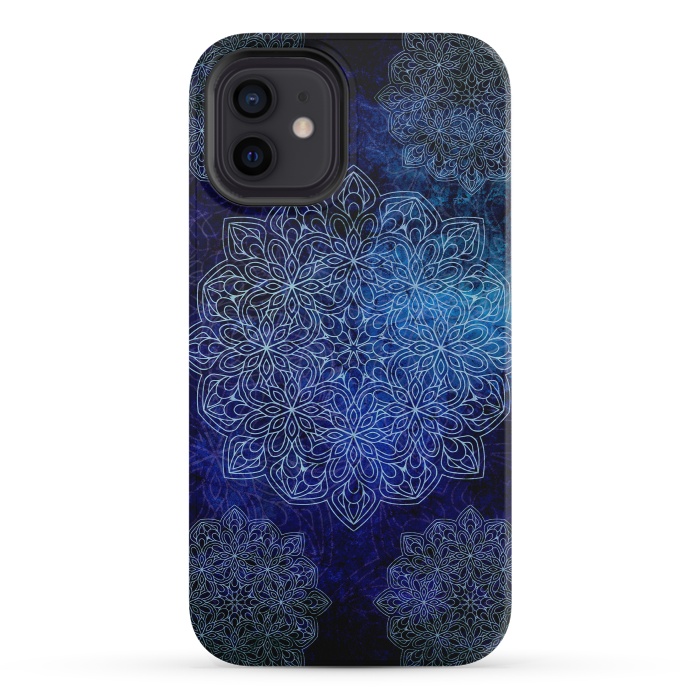 iPhone 12 mini StrongFit Blue Mandala  by Rossy Villarreal