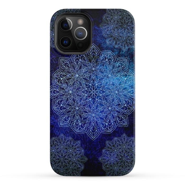 iPhone 12 Pro StrongFit Blue Mandala  by Rossy Villarreal