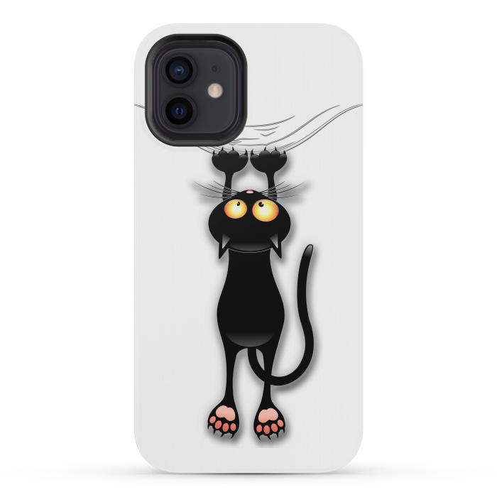iPhone 12 mini StrongFit Fun and Naughty Cat Falling Down  by BluedarkArt