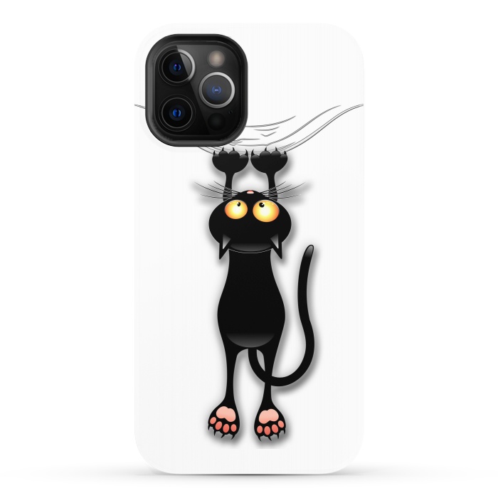 iPhone 12 Pro StrongFit Fun and Naughty Cat Falling Down  by BluedarkArt