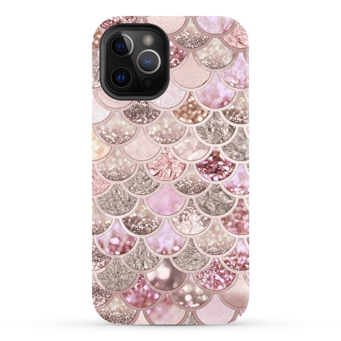 iPhone 12 Pro StrongFit Multicolor Pink & Rose Gold Mermaid Scales by  Utart