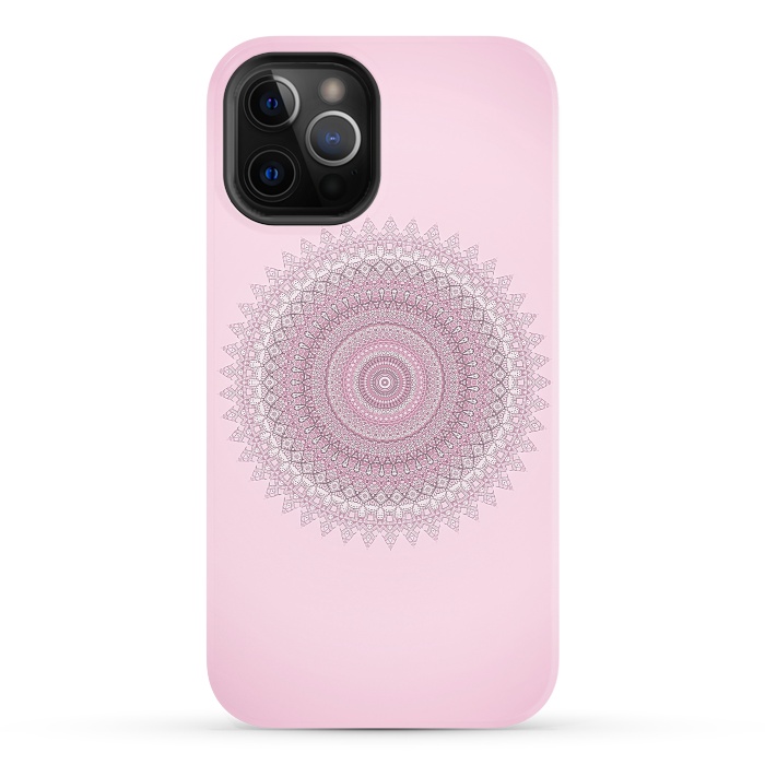 iPhone 12 Pro StrongFit Soft Pink Mandala by Andrea Haase