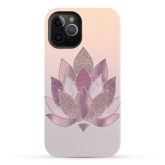 iPhone 12 Pro StrongFit Shimmering Lotus Flower Symbol 2 by Andrea Haase