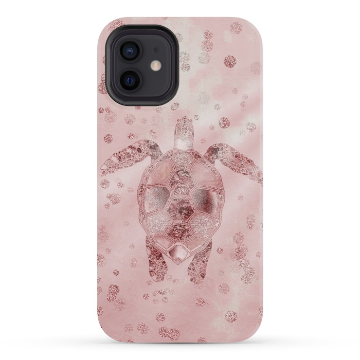 iPhone 12 mini StrongFit Glamorous Sea Turtle by Andrea Haase
