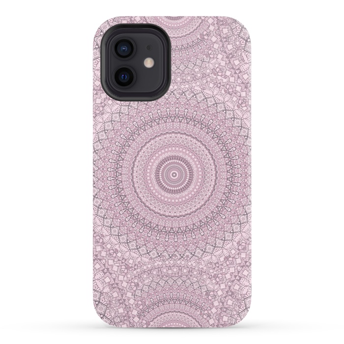 iPhone 12 StrongFit Pastel Pink Mandala Art by Andrea Haase
