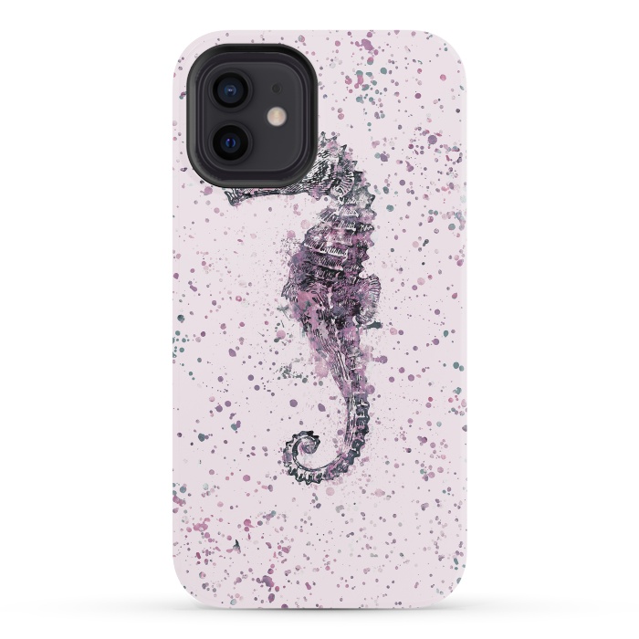 iPhone 12 StrongFit Watercolor Seahorse by Andrea Haase