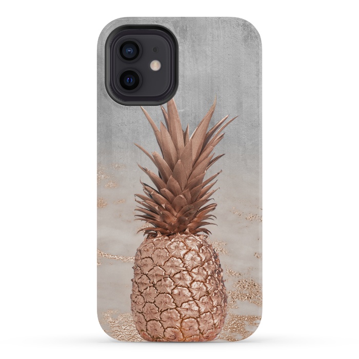 iPhone 12 mini StrongFit Rose Gold Pineapple and Marble by  Utart