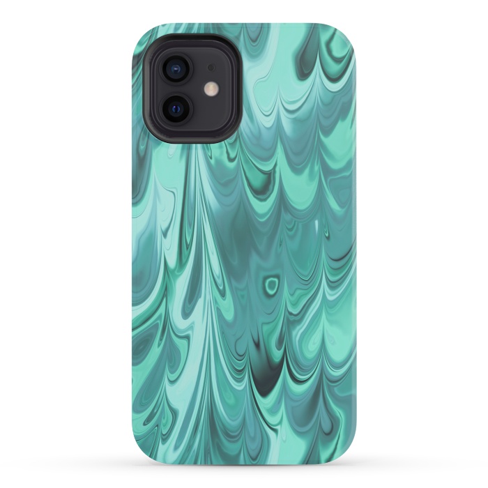 iPhone 12 mini StrongFit Faux Turquoise Marble 2 by Andrea Haase