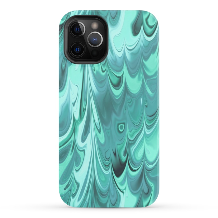 iPhone 12 Pro StrongFit Faux Turquoise Marble 2 by Andrea Haase