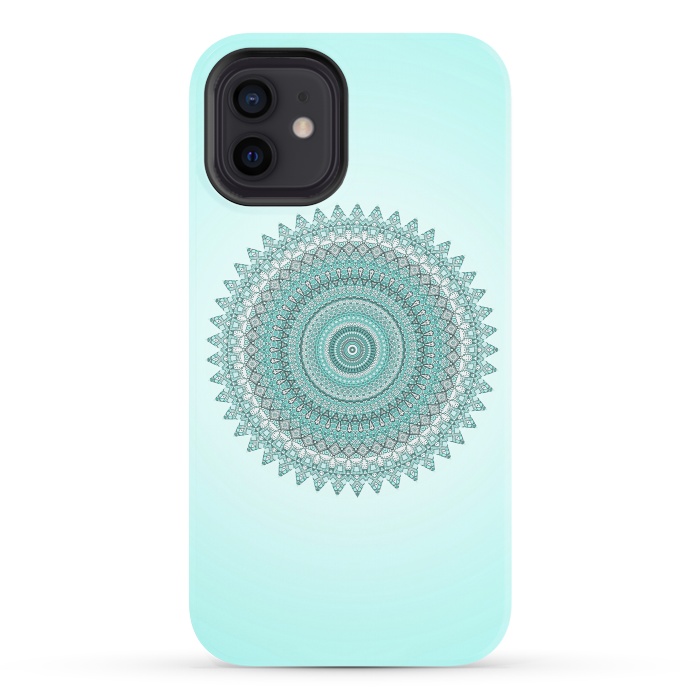 iPhone 12 StrongFit Magical Teal Mandala by Andrea Haase