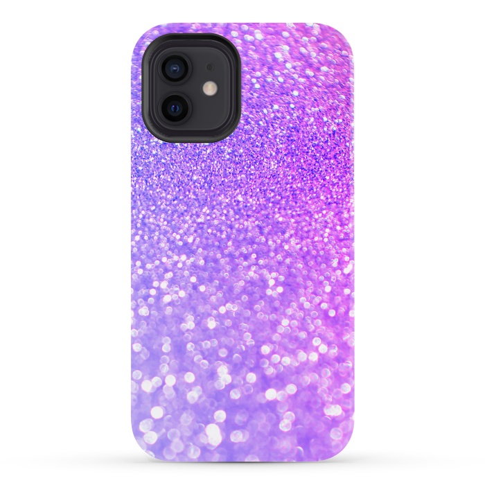 iPhone 12 StrongFit Purple Pink Glitter Dream by  Utart