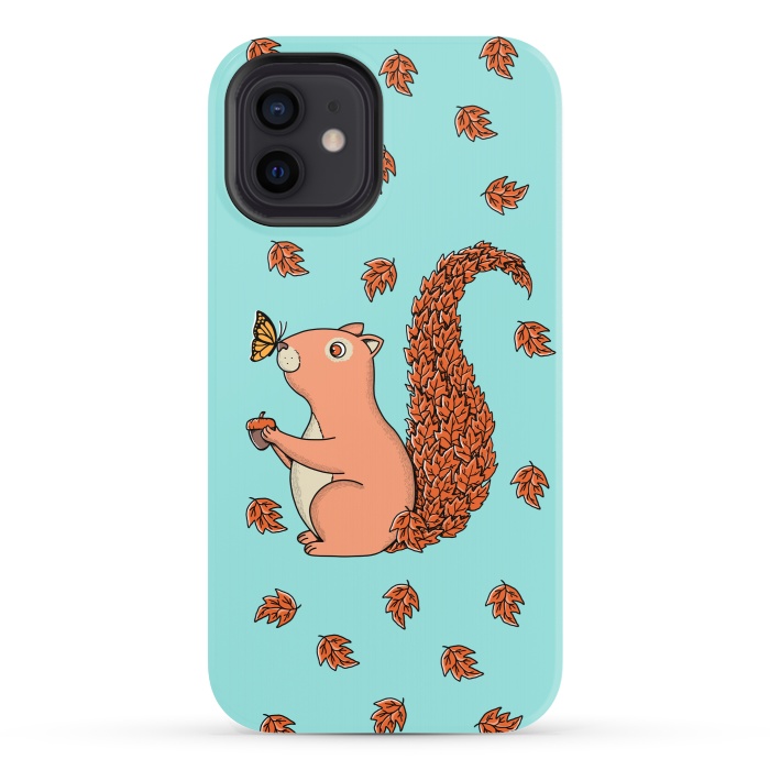 iPhone 12 StrongFit Squirrel and Butterfly by Coffee Man