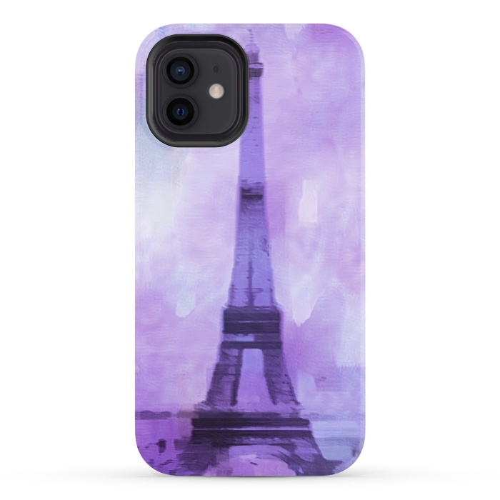 iPhone 12 StrongFit Purple Paris Watercolor  by Andrea Haase