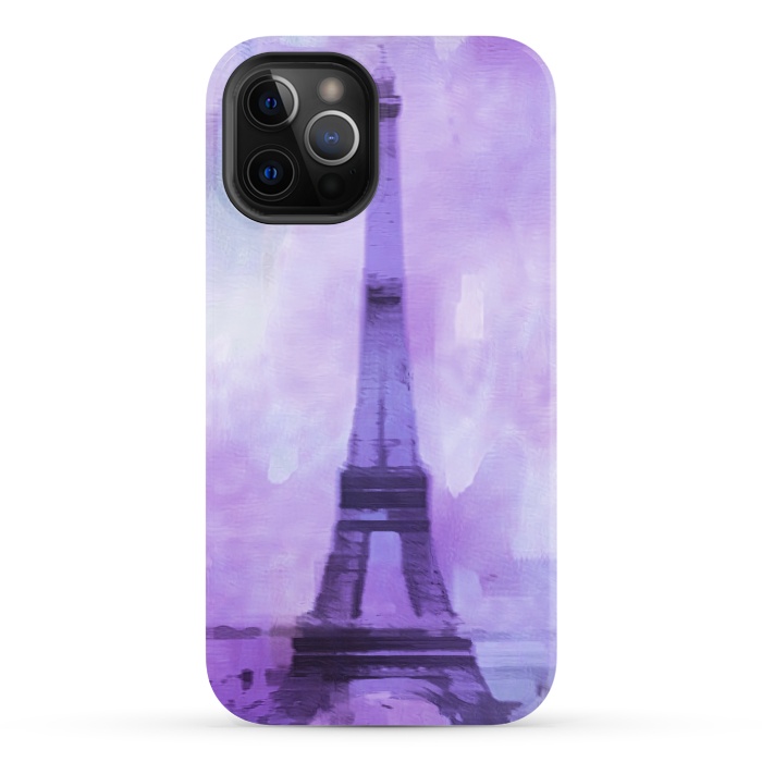 iPhone 12 Pro StrongFit Purple Paris Watercolor  by Andrea Haase