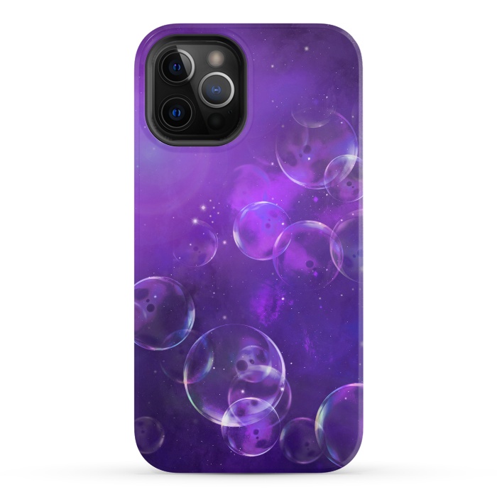 iPhone 12 Pro StrongFit Surreal Purple Bubbles by Andrea Haase