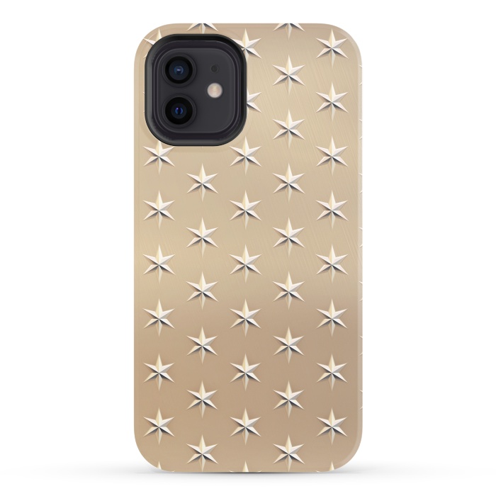 iPhone 12 StrongFit Silver Stars On  Gold by Andrea Haase
