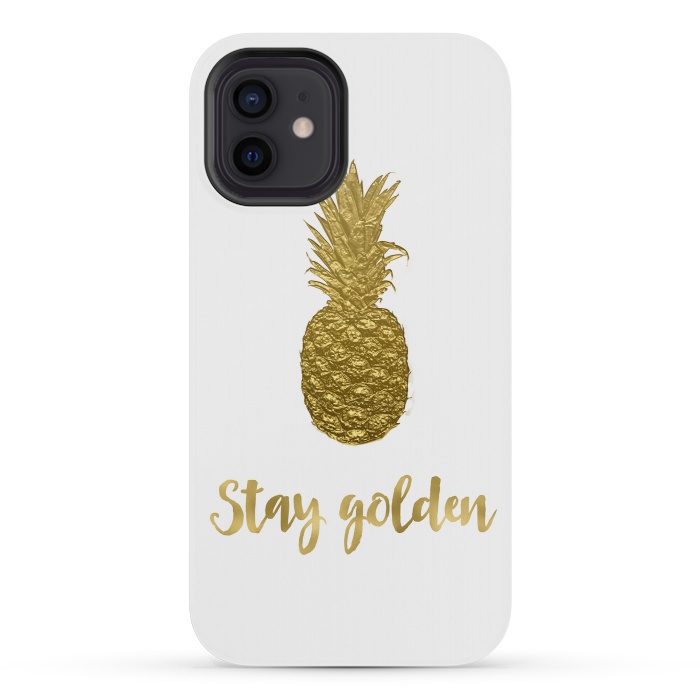 iPhone 12 mini StrongFit Stay Golden Precious Pineapple by Andrea Haase
