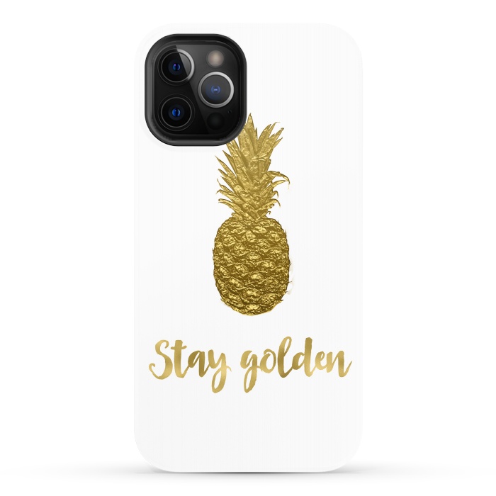 iPhone 12 Pro StrongFit Stay Golden Precious Pineapple by Andrea Haase
