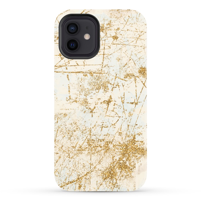 iPhone 12 StrongFit Golden Scratches by Andrea Haase