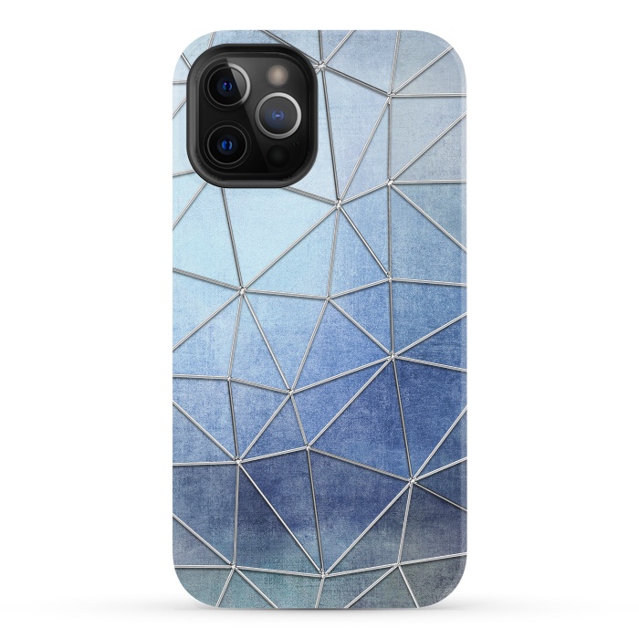 iPhone 12 Pro StrongFit Blue Triangles 2 by Andrea Haase