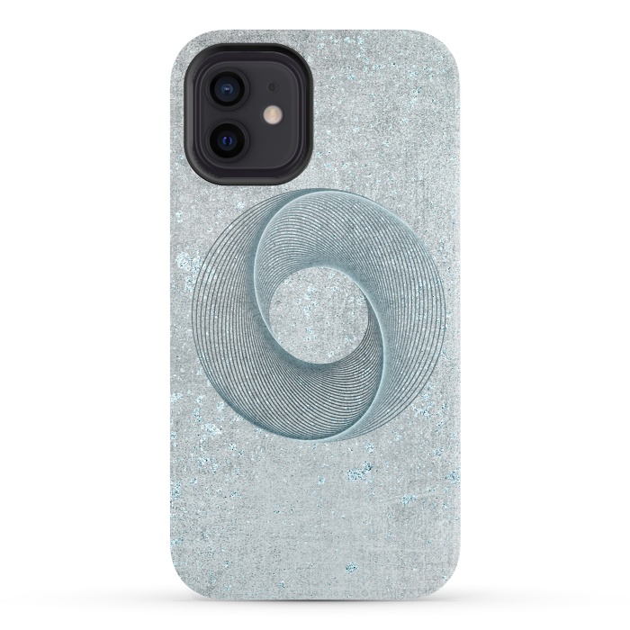iPhone 12 StrongFit Teal Line Art Circle  by Andrea Haase