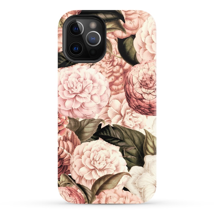 iPhone 12 Pro StrongFit Pink Vintage Camelia Pattern by  Utart
