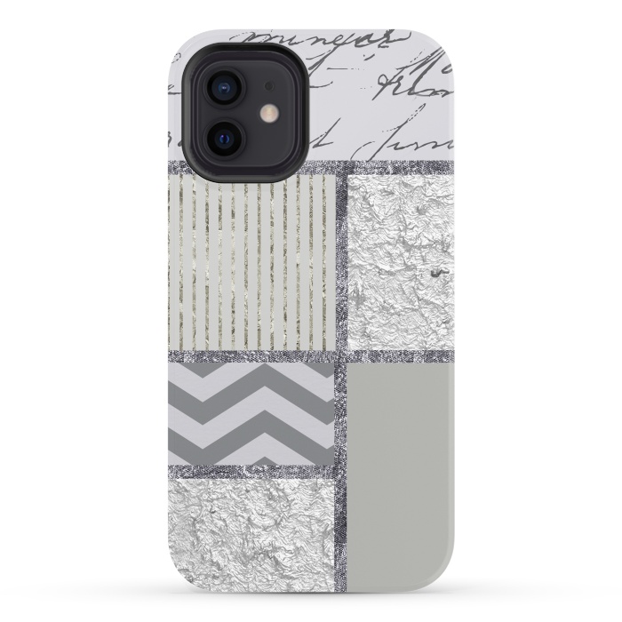 iPhone 12 StrongFit Silver And Grey Collage by Andrea Haase