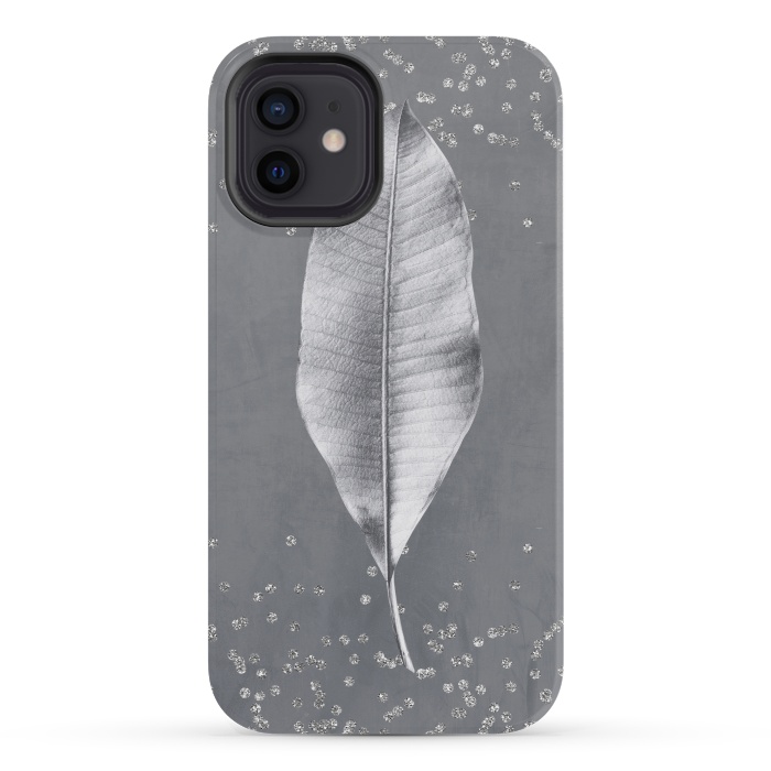 iPhone 12 mini StrongFit Silver Leaf by Andrea Haase