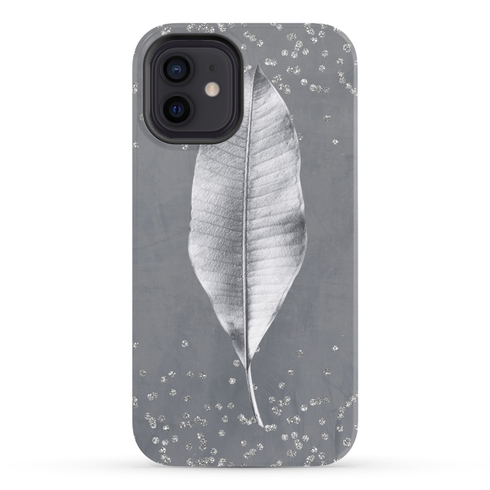 iPhone 12 StrongFit Silver Leaf by Andrea Haase